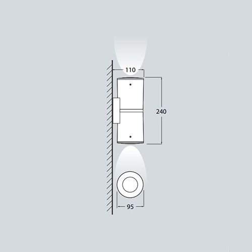 Picture of ARM. DUVAR 7W CCT FRANCA90 2L SIYAH FG